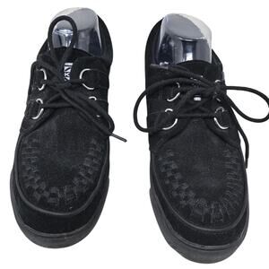 TUK/ T.U.K Suede Leather Creeper Black Goth Punk Grunge Sneakers M 7 - W 9